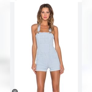 Joe's Jeans Light Blue Denim Jumpsuit overalls light blue pin stripe. EUC!